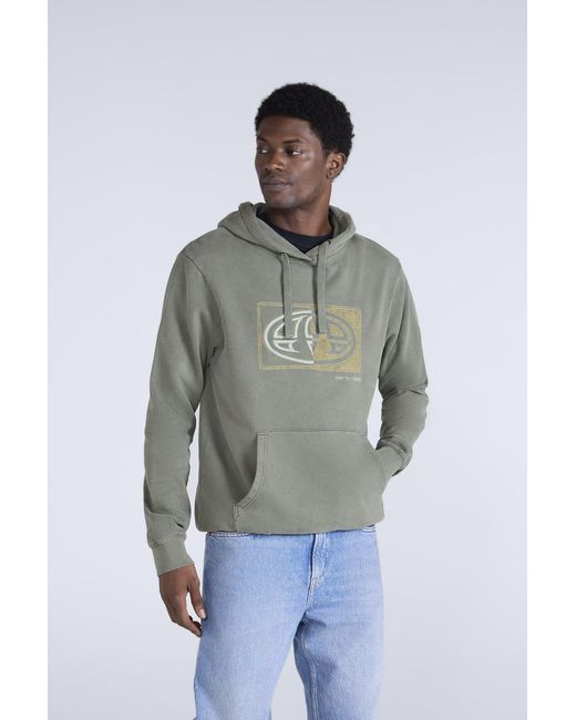 Mountain Warehouse Blue 'River' Hoodie Drawcord Adjustable Hood Cosy Pullover Cotton for men