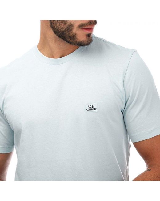 C P Company T-shirt Met Klein Logo Van In Blauw in het White voor heren