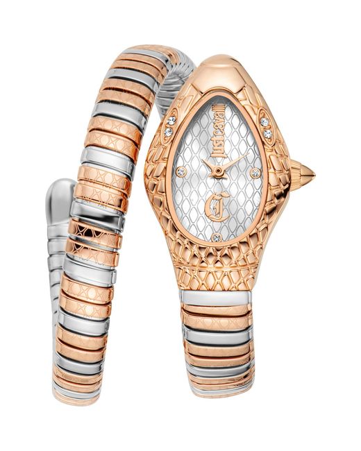 Just Cavalli White Snake 316L Stainless Steel Watch