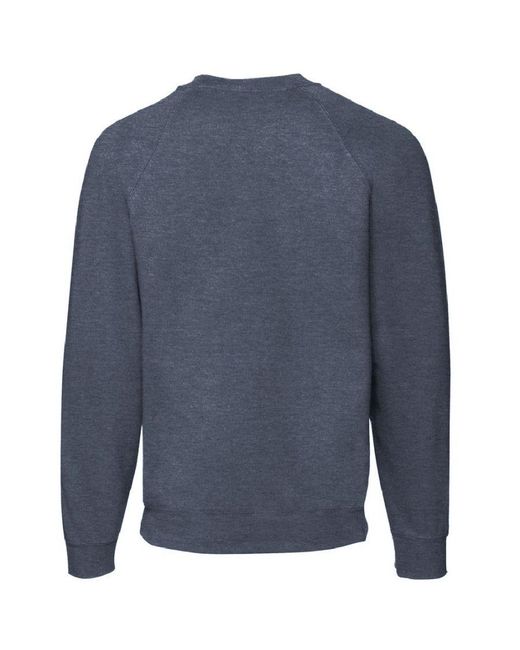 Fruit Of The Loom Blue Raglan Sleeve Belcoro Sweatshirt (Heather) for men