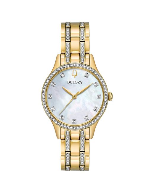 Bulova Metallic Crystal Dress Watch 98X119 Stainless Steel