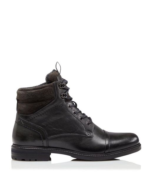 Dune Black Candor Toe Cap Worker Boots Leather for men