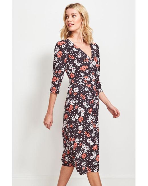 Sosandar White Floral Print Wrap Dress