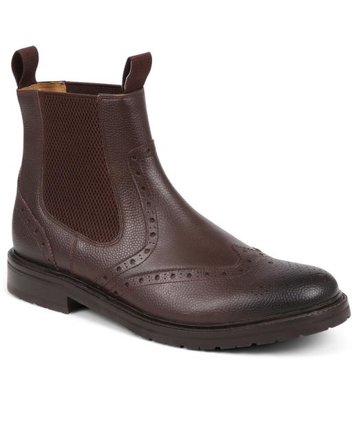 Jones Bootmaker Brown Desborough Leather Chelsea Boots for men