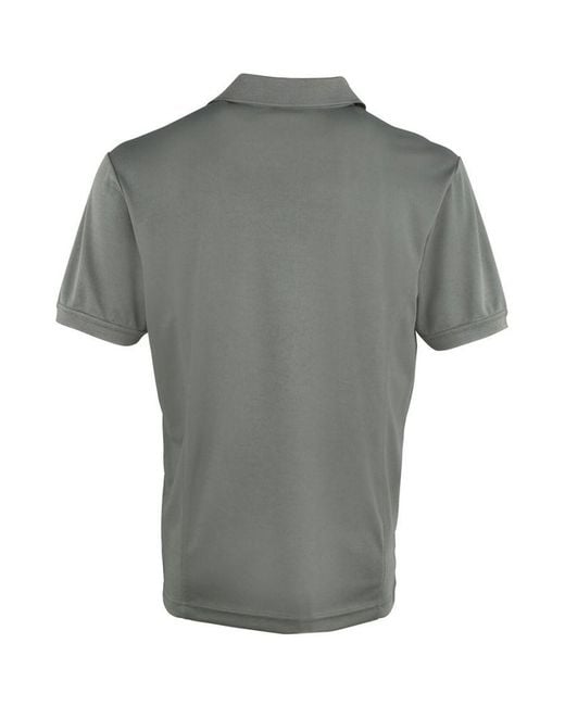 PREMIER Gray Coolchecker Pique Short Sleeve Polo T-Shirt (Dark) for men