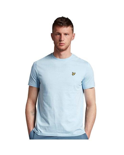 Lyle & Scott Blue Tee Ss Plain T-Shirt Cotton for men
