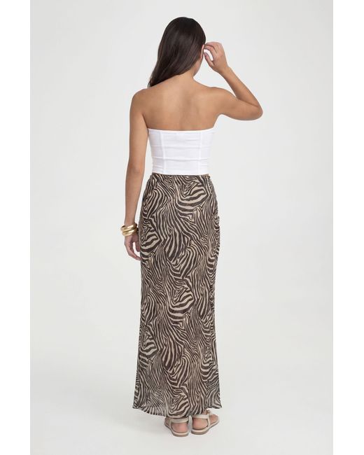 Boohoo Multicolor Tall Zebra Print Chiffon Maxi Skirt