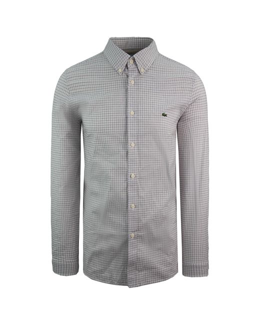 Lacoste Gray Stretch Slim Fit Shirt Cotton for men