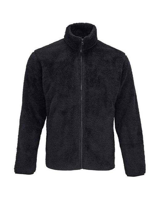 Sol's Blue Adult Finch Fluffy Jacket (Carbon)