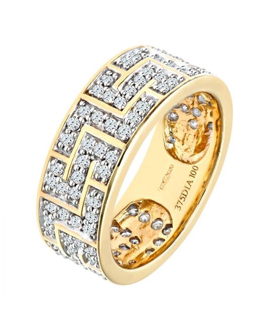 DIAMANT L'ÉTERNEL Metallic 9Ct 1Ct Diamond Greek Key Ring