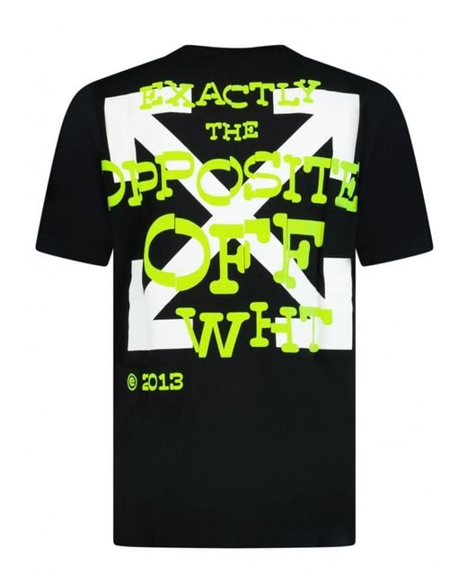 Off-White c/o Virgil Abloh Gebroken Wit T-shirt Met Tegenovergestelde Pijlen Print In Zwart in het Green voor heren
