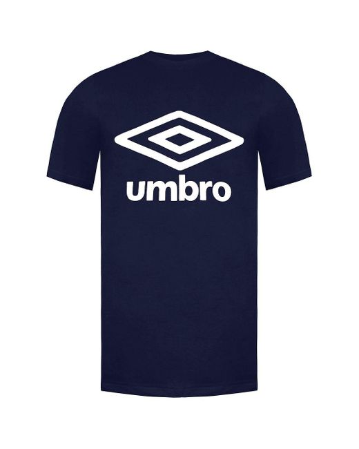 Umbro Blue Short Sleeve Crew Neck Large Logo T-Shirt 65352U Y70 for men