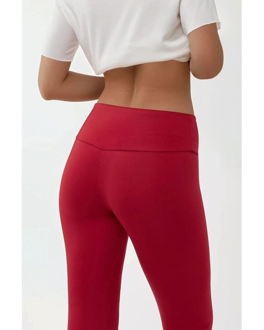 Hiccup Red High Waist Elastic Leggings