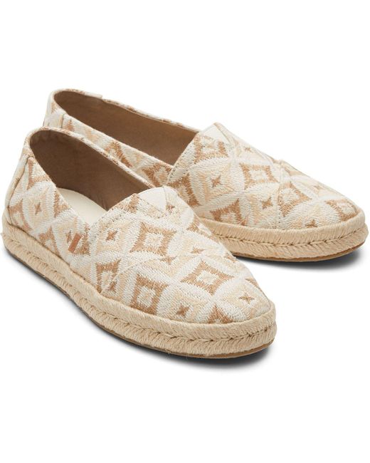 TOMS Natural Ladies Alpargata 2.0 Geometric Rope Wrap Espadrilles