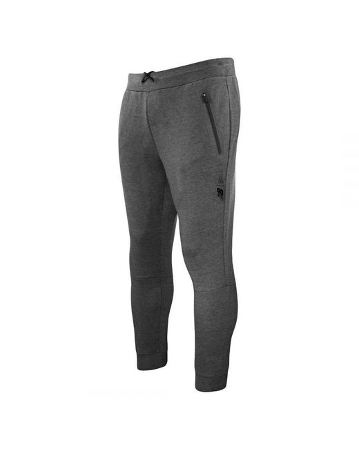 New Balance Gray Stretch Waist Graphic Logo Fortitech Fleece Track Pants Mp11143 Ag Cotton for men