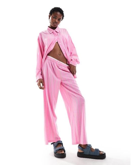 Collusion Pink Beach Woven Straight Leg Boxer Trouser
