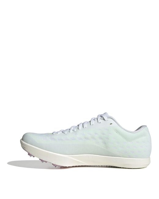 Adidas White Adizero Low Top Running Spikes for men