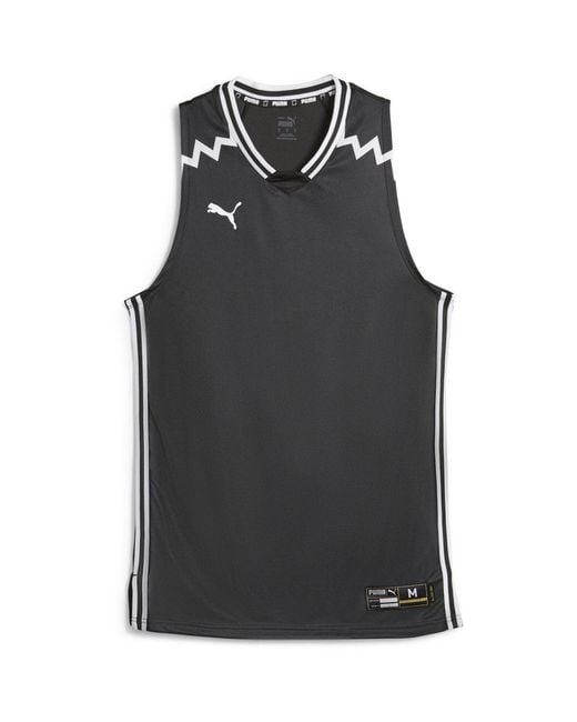 PUMA Black Hoops Team Game Performance Basketball Jersey for men