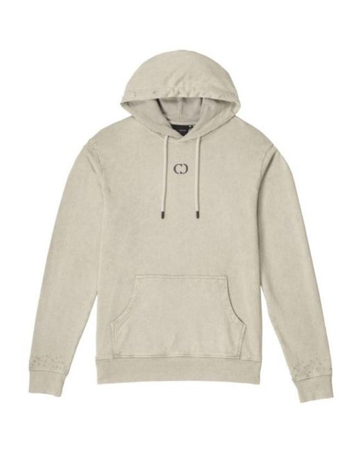 Criminal Damage Natural Essential Distressed Washed Hoodie for men