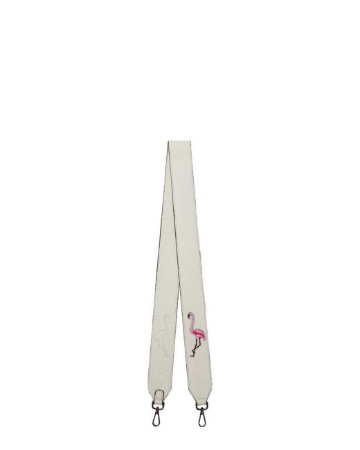 Claudia Canova White Flamingo Badge Interchangeable Bag Strap