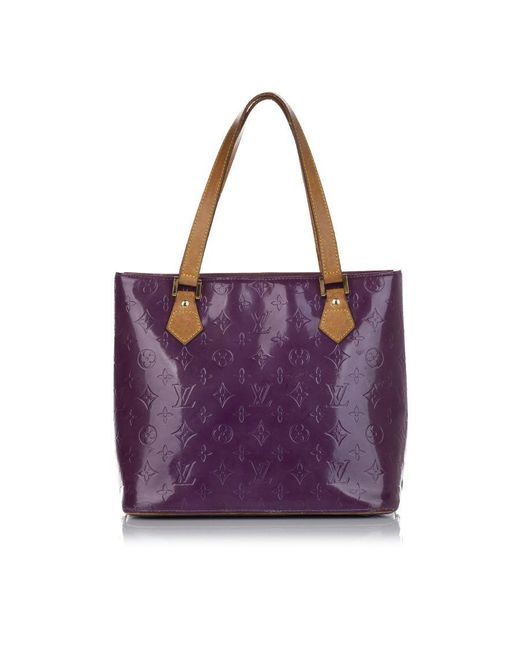 Louis Vuitton Vintage Vernis Houston Purple Leather