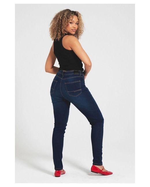 Bench Blue 'Faye' Cotton Blend 5 Pocket Skinny Jeans