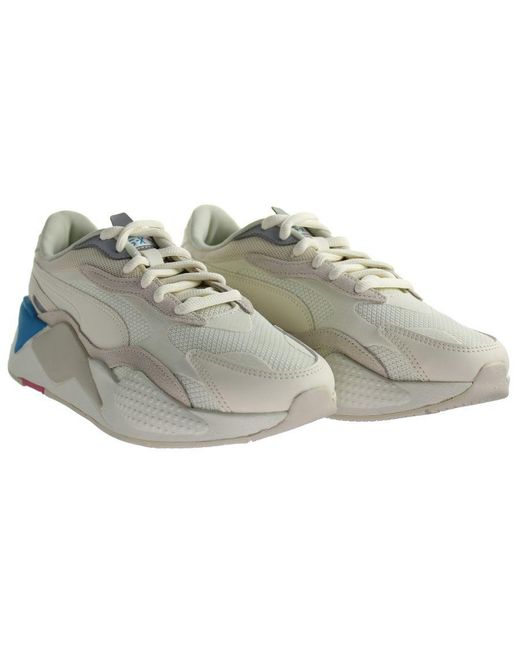 PUMA Gray Rs-x3 Puzzle Lace-up Off White Synthetic S Running Trainers 371570 26 for men
