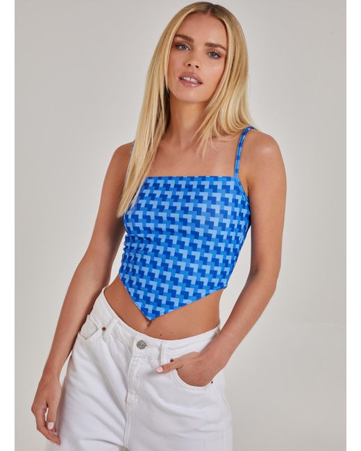Pink Vanilla Blue Geometric Print Cami Top
