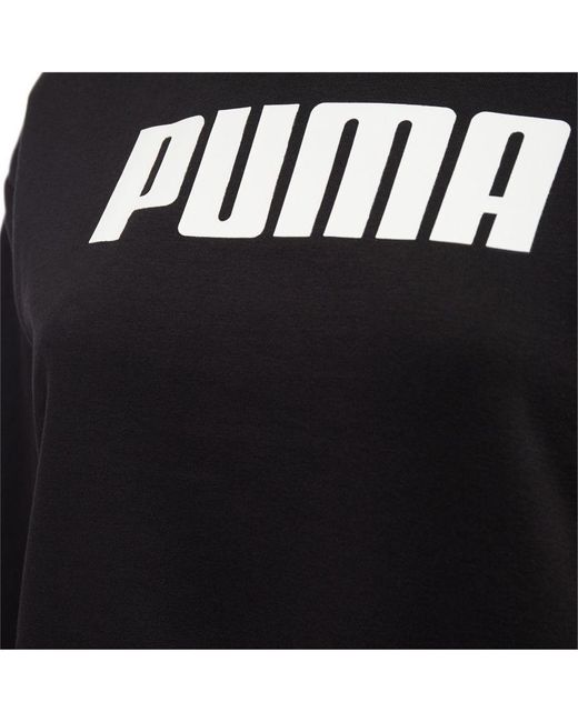 PUMA Black Essentials Full Length Crew Neck Sweatshirt