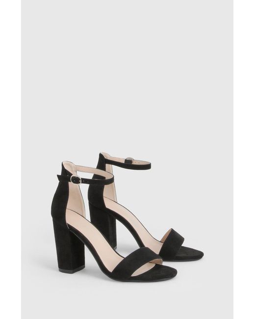 Boohoo Black Wide Fit Basic 2 Part Block Heels