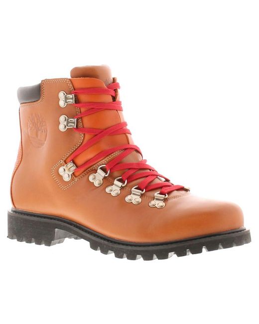 Timberland Orange Walking Boots Retro Tmbl 1978 Hiker Wp Leather Lace Up Leather (Archived) for men