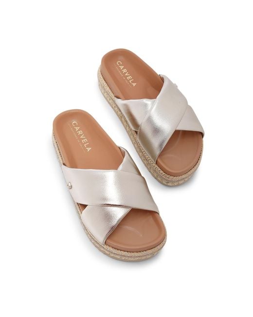 Carvela Kurt Geiger Metallic Fascino Flatform Slip On