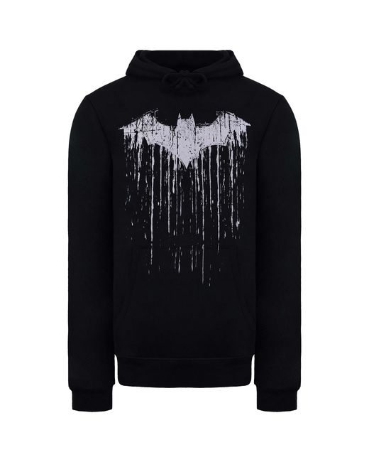 Dc Comics Black Batman Print Hoodie for men
