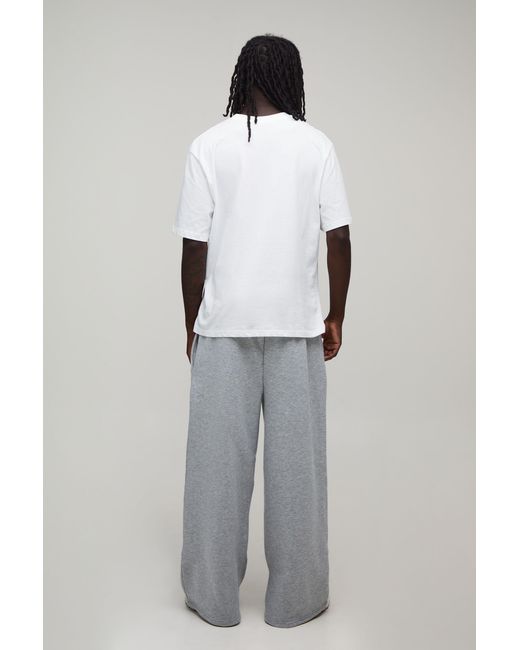 BoohooMAN Gray Basic Extreme Wide Leg Jogger for men
