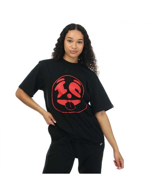 ICECREAM Black Womenss Panda Face T-Shirt