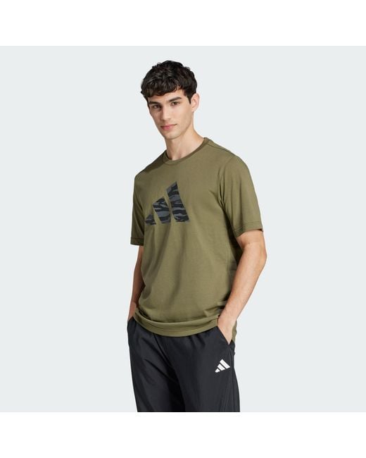 Adidas Green Codes Camo Graphic Tee for men