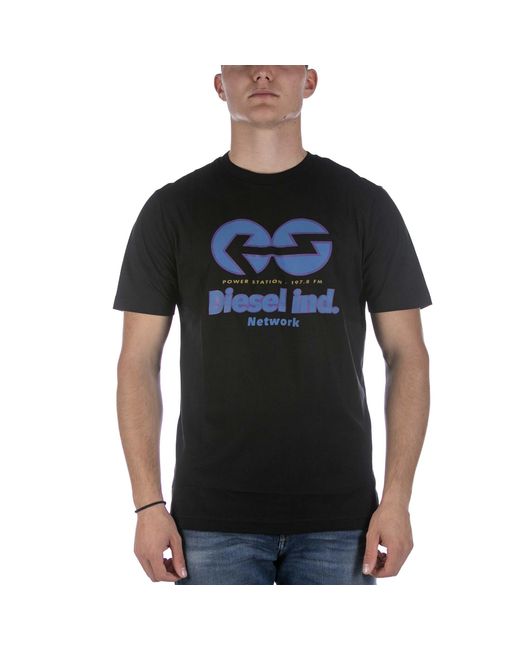 DIESEL Black T-Shirt T-Just E18 Cotton for men