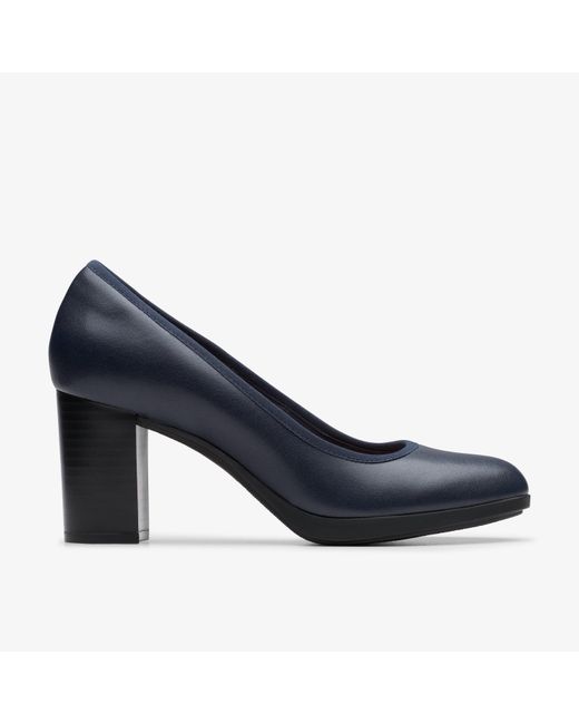Clarks Blue Bayla Carly Leather Shoes
