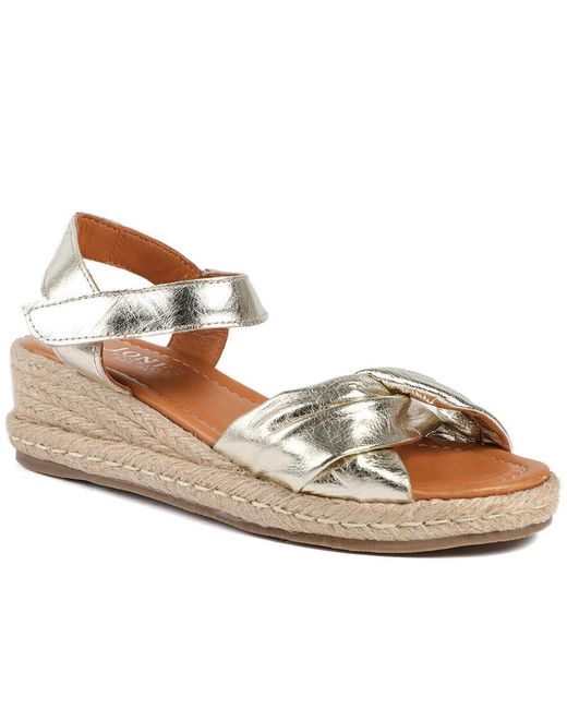 Jones Bootmaker Metallic Randine Adjustable Fasten Leather Espadrilles