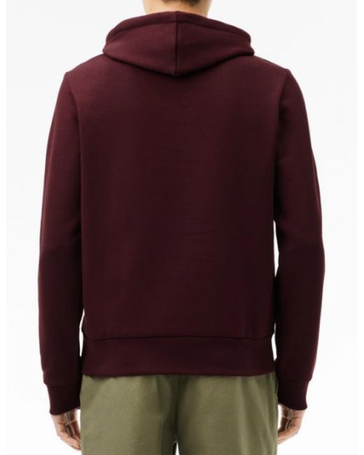 Lacoste Red Zip Up Sweatshirt Bordeaux for men