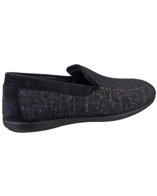 Cotswold Black Stanley Loafer Slipper for men