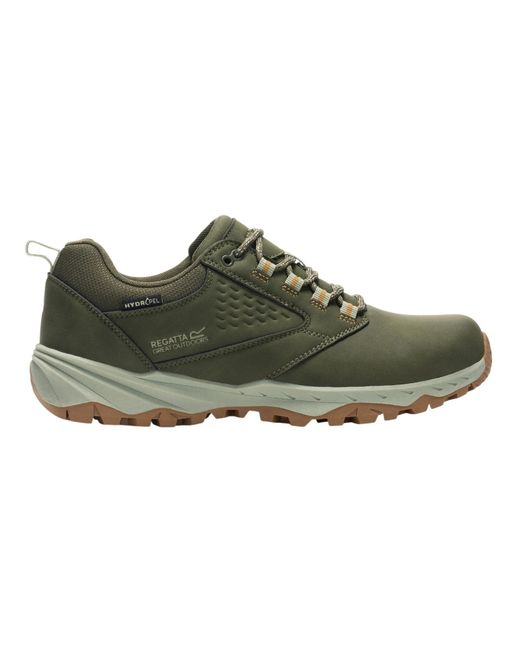 Regatta Green Amble Waterproof Low Cut Walking Shoes (Dark Khaki/Wood) for men