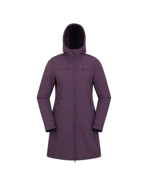 Mountain Warehouse Purple Ladies Fern Longline Soft Shell Jacket
