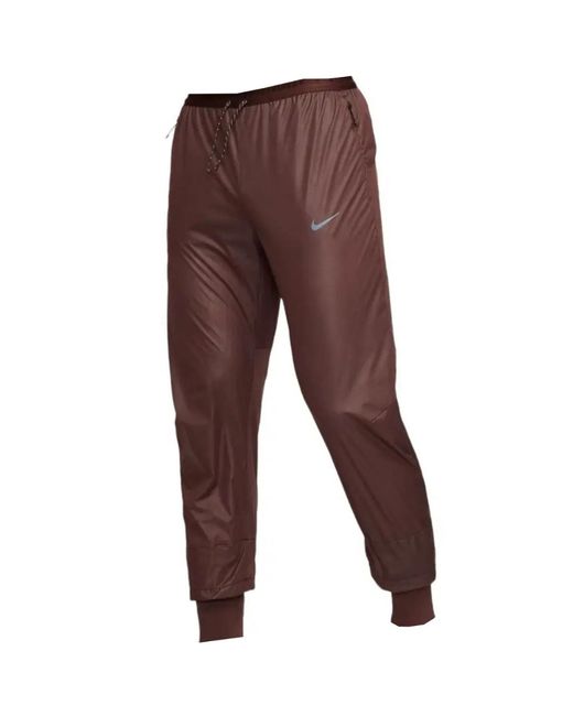 Nike Brown Plain Dark Running Trousers for men