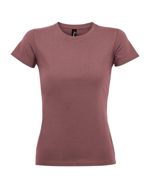 Sol's Purple Ladies Imperial Heavy Short Sleeve T-Shirt (Ancient) Cotton