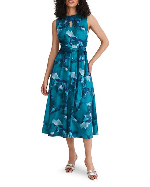 Phase Eight Blue Corrin Print Midi Dress