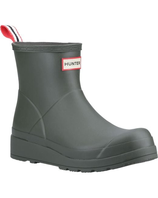 Hunter Gray Play Short Rubber Wellington Boots