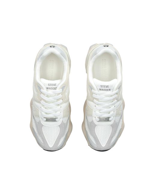 Steve Madden White Speeder Sneakers Fabric