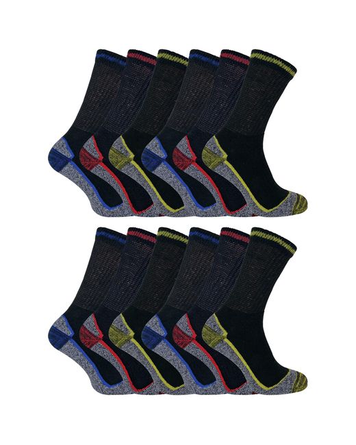 Sock Snob Blue 12 Pairs Soft Breathable Bamboo Work Socks for men