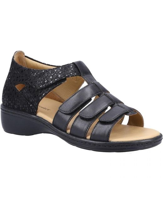 Fleet Foster Black Julie Memory Foam Sandal